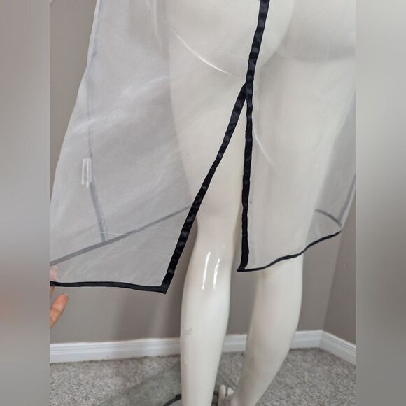 Liviana Conti Sheer Overlay Dress IT 40 / US 4-6 White See through Layering - Picture 6 of 11